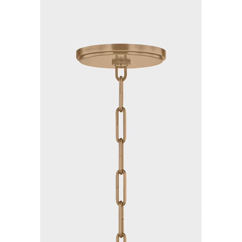 Troy Lighting Mailo 65 inch wide Light Chandelier in Patina Brass, 5 Lights, 12.5" H x 49.75" W x 49.75" D