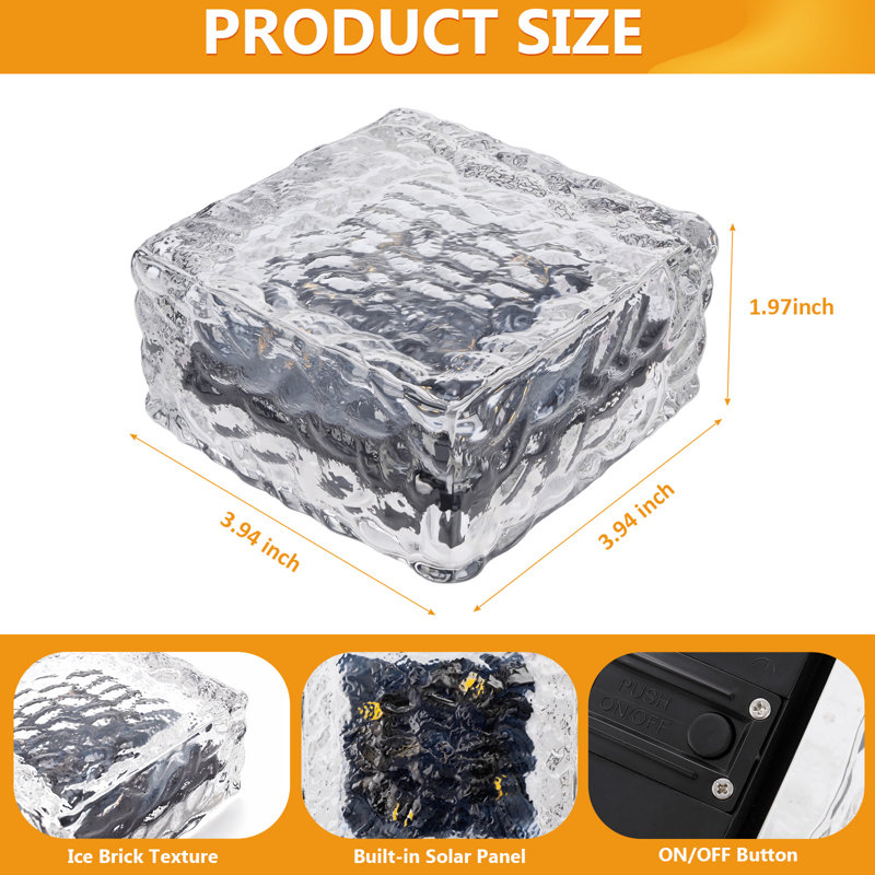 4-Pack Solar Ice Brick Lights