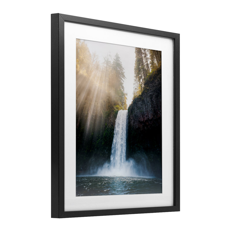 Cascade de cascades magiques, reproduction encadrée sous verre, conception de Jared Kreiss, Cadre noir minuit