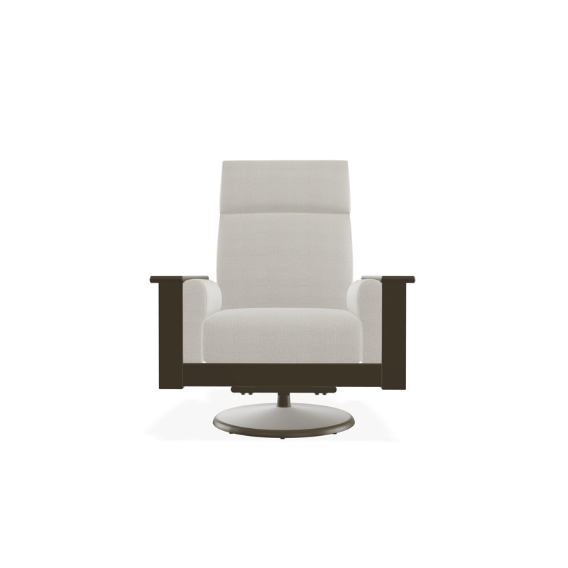 Leeward Polymer Outdoor Lounge Chair, Beachwood, Grasscloth Buff