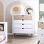 Commode de chambre blanche et naturelle avec tiroirs de rangement