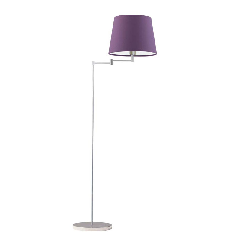 Askegard 165cm Swing Arm Floor Lamp, Violet, Silver