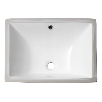Ceramic Rectangular Bathroom Sink With Overflow - 19.7X15x7.6, Undermount, Stain-, For Bathrooms Undermount 19.7"X15", Stain , Adds Space To Your