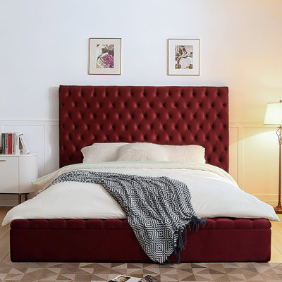 Mikara Upholstered Velvet Platform Bed