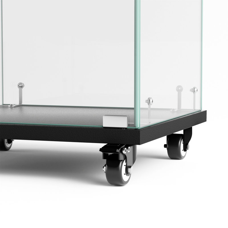 Glass Display Cabinet, (4 Shelves) 65.1"H x 15.8"W x 14.2"D, Black