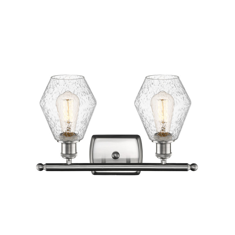 2 - Light Dimmable Vanity Light, Seedy, Brushed Satin Nickel