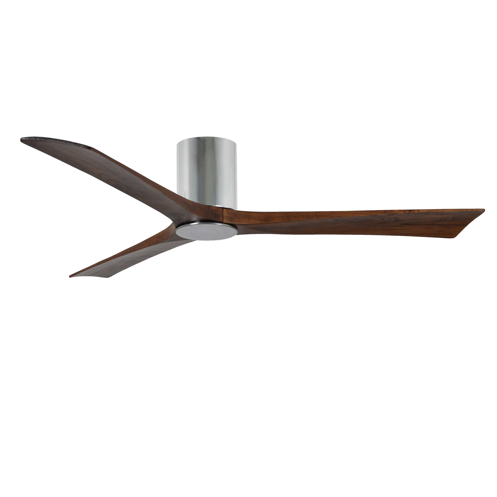 Olivier 3 Blade Ceiling Fan with LED Light Kit, Polished Chrome, Walnut, 60"