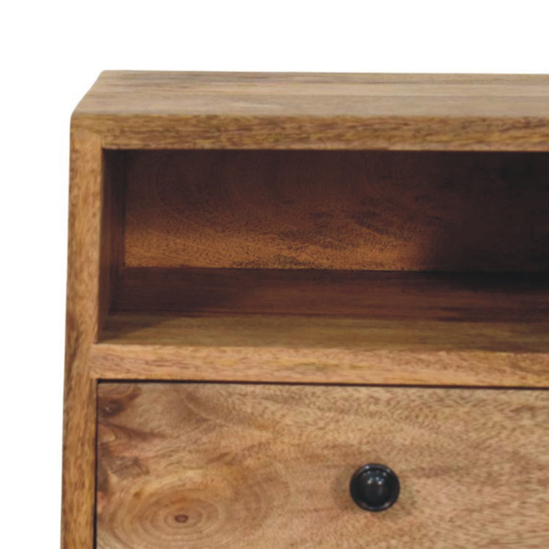 Solis 1-Drawer Oak-Ish Wall Mounted Nightstand, Beige