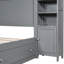 Grand lit gris fiable avec combinaisons d'armoires, de tablettes et de prises intégrées - Prises électriques de taille-1994773241-1994773246
