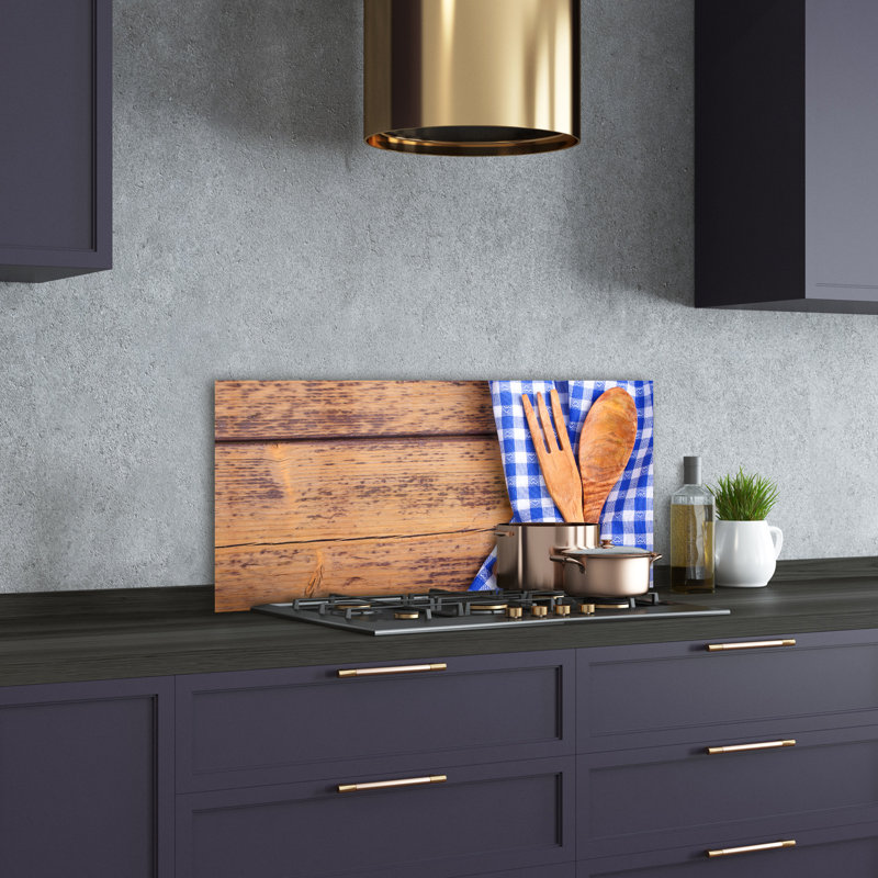 Wooden Cutlery 50cm x 100cm Glass Panel