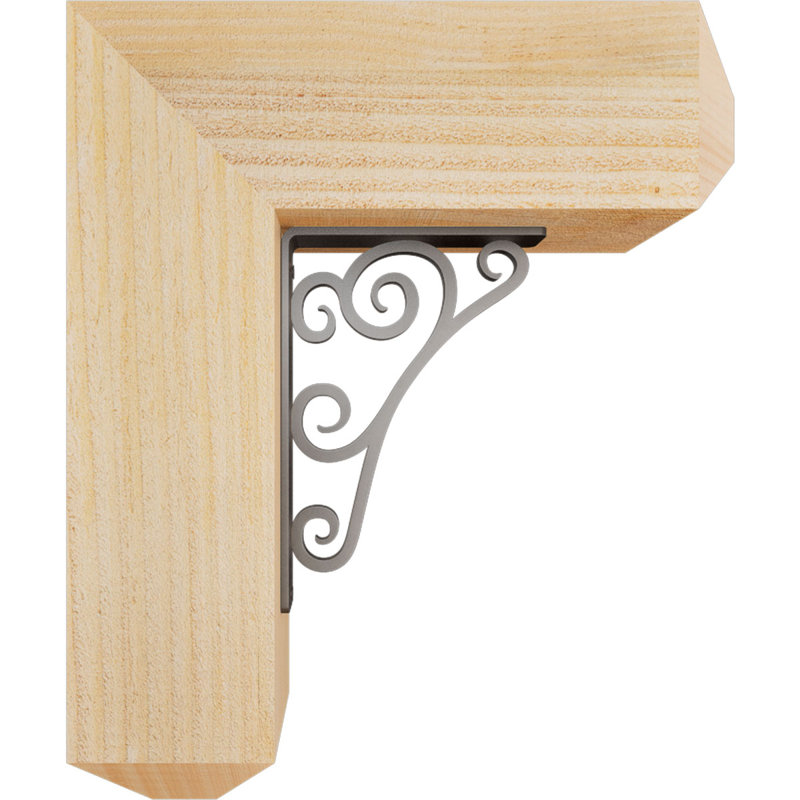 Support de fer simple de 2 po d'épaisseur Tristan, H 16 po x P 13 1/2 po, Sapin Douglas (l 4 po x P 4 po)