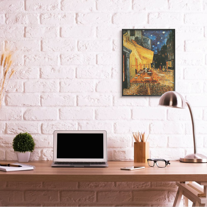 «Cafe Terrace at Night Traditional» par Vincent Van Gogh - impression d'art graphique, H 30 po x l 24 po x 1,5 po