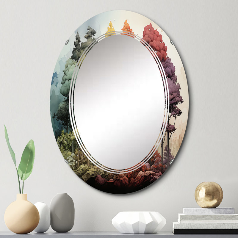 Schwandt - Miroir mural floral ovale, 30 po x 20 po