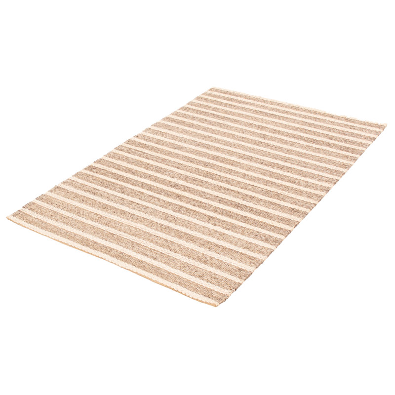 Tapis taupe en laine tressé à la main Southwestern
