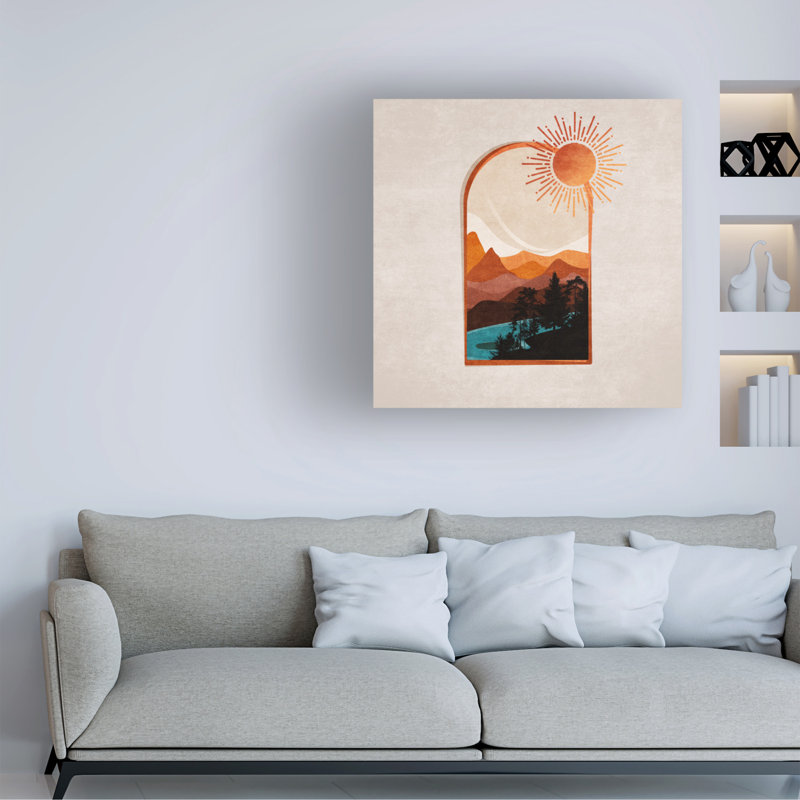 Emel Tunaboylu  Window Desert Day And Sun Canvas Art, 14" H x 14" W
