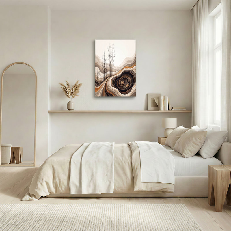 «Abstract Wavy Trees in Earth Tones», art mural sur toile, H 16 po x l 24 po