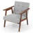 24.61" Wide Mid Century Upholstered Accent Chair, Wide Back Armchair with Solid Wood Leg-1433418817