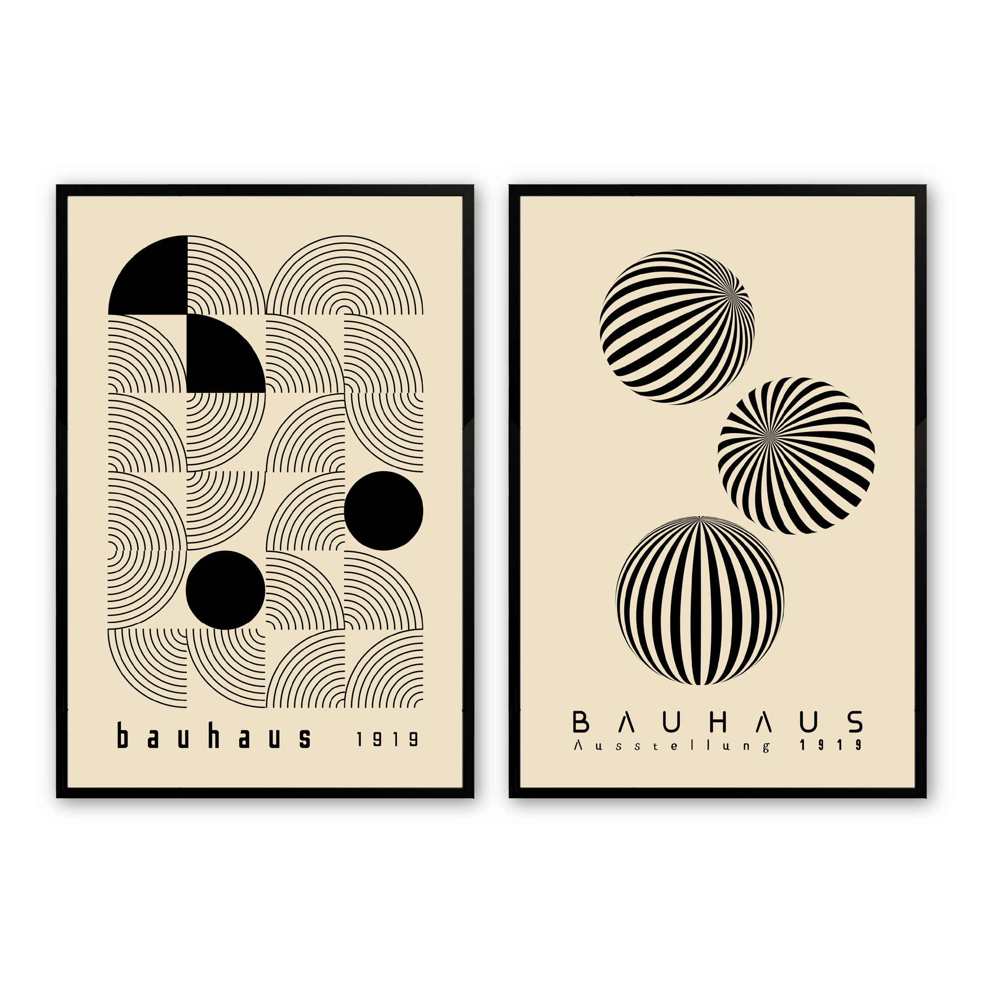 Bauhaus 1919, 16" H x 20" W, Satin Black