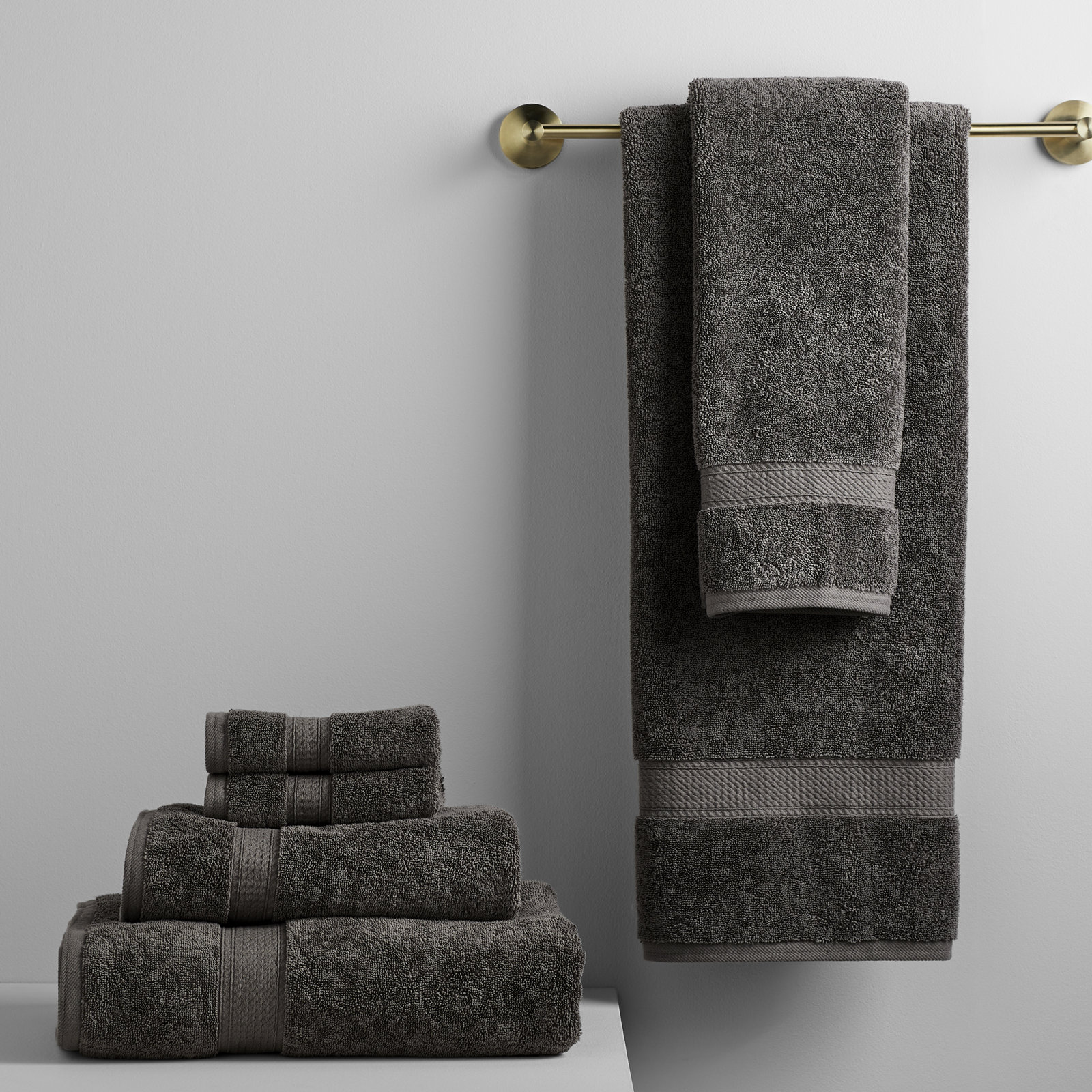 Payten Classic Certified Egyptian Cotton 6-piece Towel Set, Charcoal