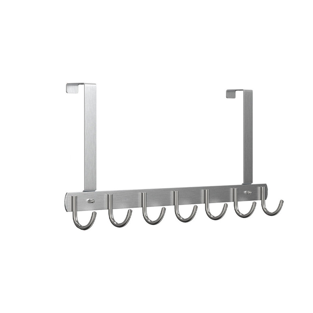 Chloee Long Stainless Steel - 7 Hooks Over-the-Door Hook Rack
