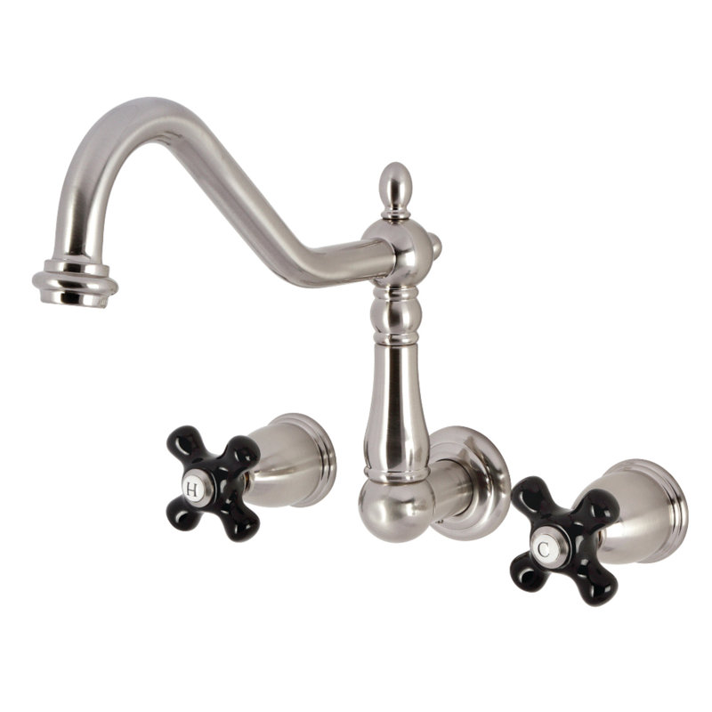 Robinet de baignoire romaine à deux poignées Duchess, Nickel brossé