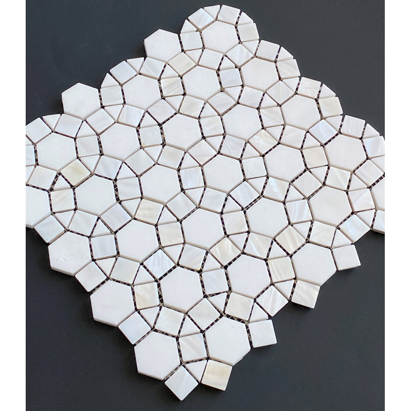 Thassos Mosaic Pattern Seashell Bathroom Wall Tile