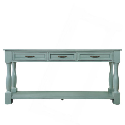63Inch Long Wood Console Table With 3 Drawers And 1 Bottom Shelf For Entryway Hallway Easy Assembly Extra-Thick Sofa Table
