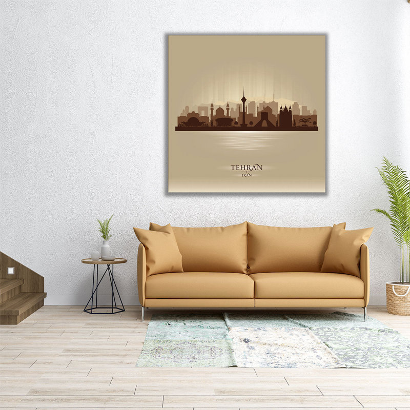 Tehran Iran, City Skyline - Canvas Print Wall Art, 16" H x 16" W
