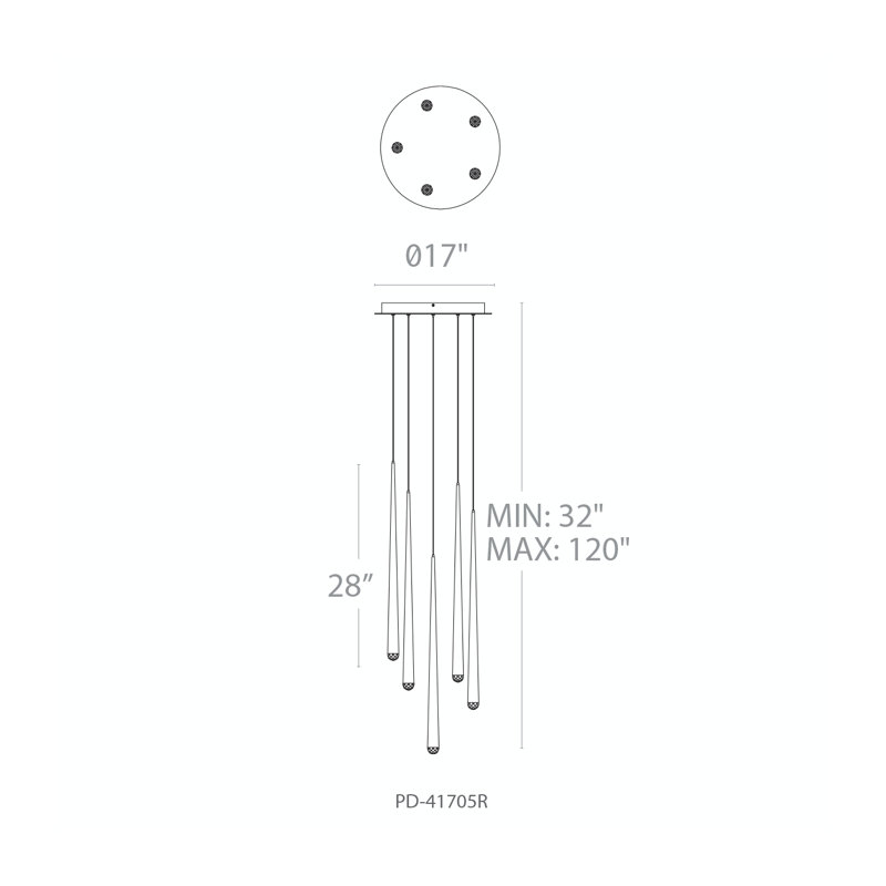 Cascade 5 - Light LED Pendant