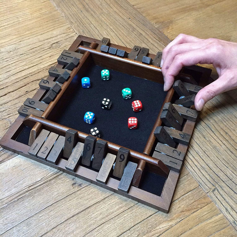 Jeu de société Shut the Box - Jeu de dés classique pour 4 joueurs