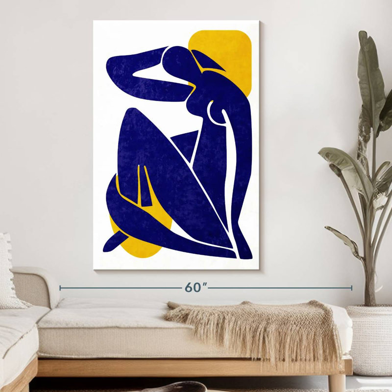 Silhouette de femme abstraite sur toile, H 51 po x l 34 po x P 1,25 po