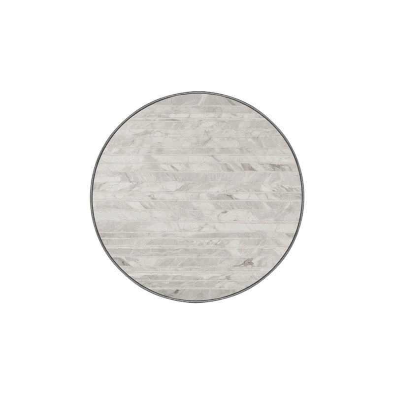 Machine Washable Gray Area Rug, Round 3'