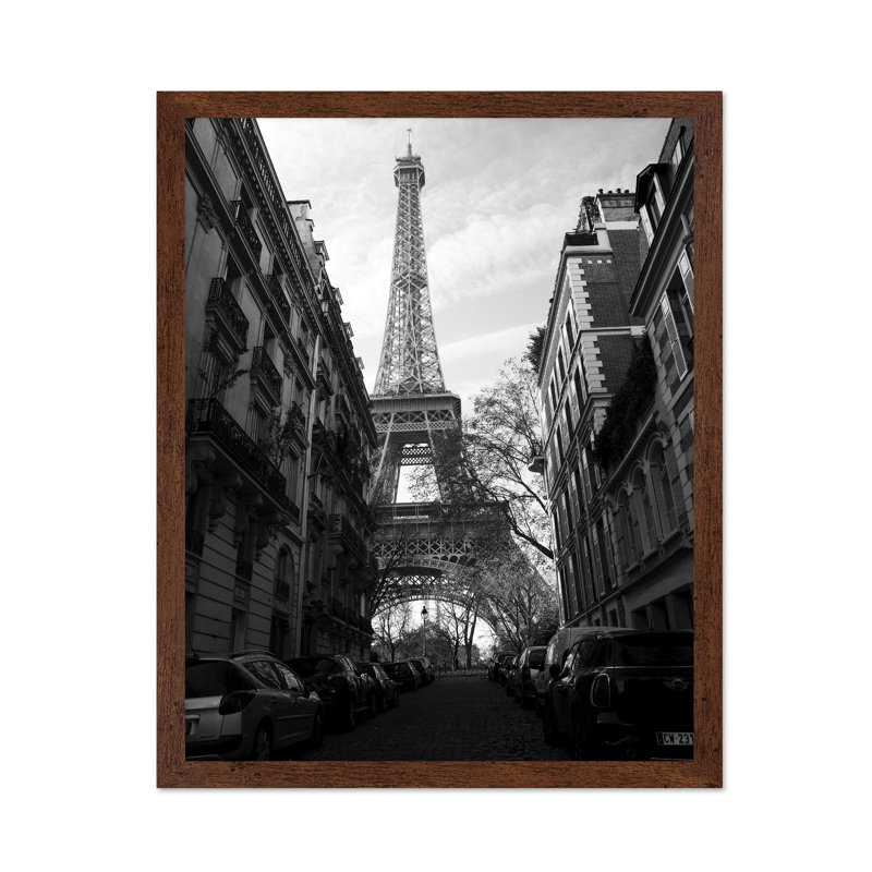 Rue de Paris, Poster, 18"H x 24"W, Brown Framed