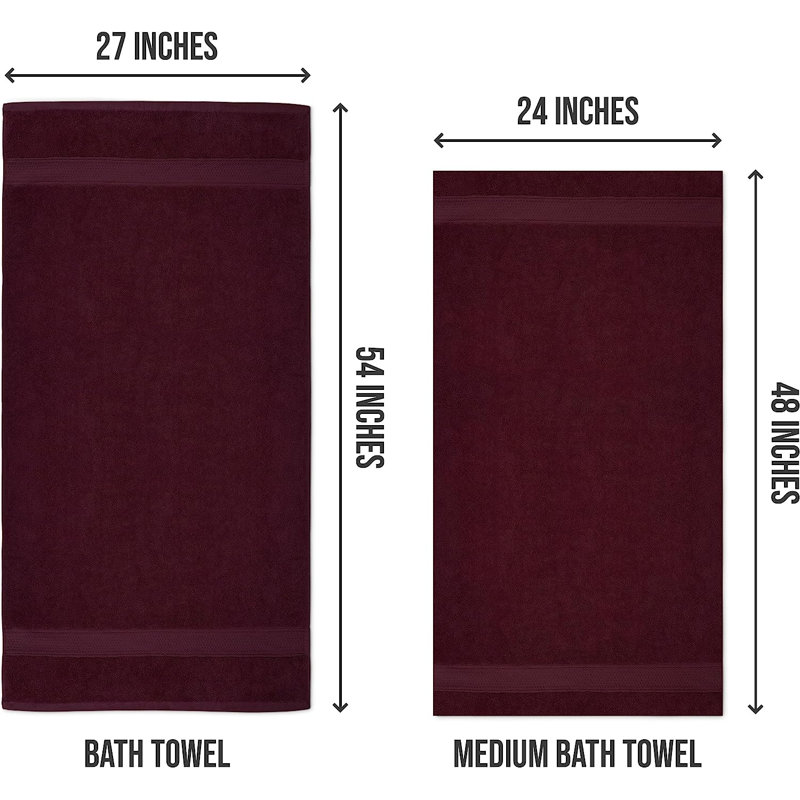 Cassada Cotton Bath Towel, Burgundy