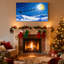 Ensemble de 3 impressions sur toile de Noël traîneau renne lune lune neige nuit ciel-459458917