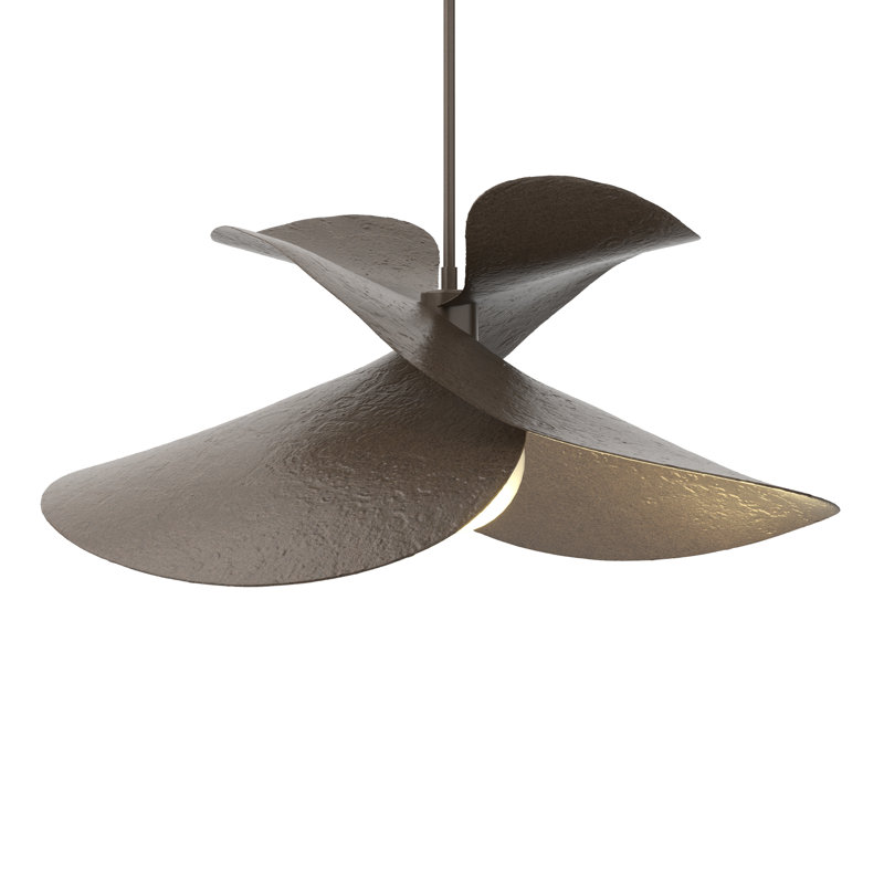Hibiscus 1 - Light Unique/Statement Geometric Pendant, Bronze