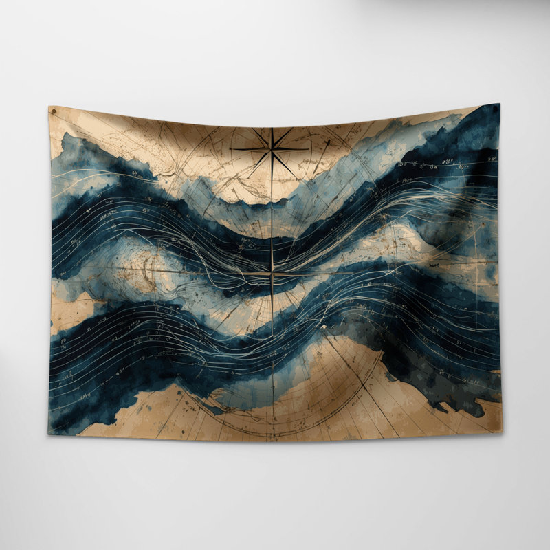Tapisserie murale nautique, 51 po x 60 po