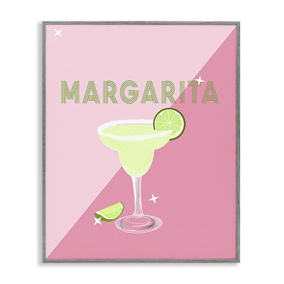 Modern Margarita on Pink Framed Giclee Art by Ashley Singleton