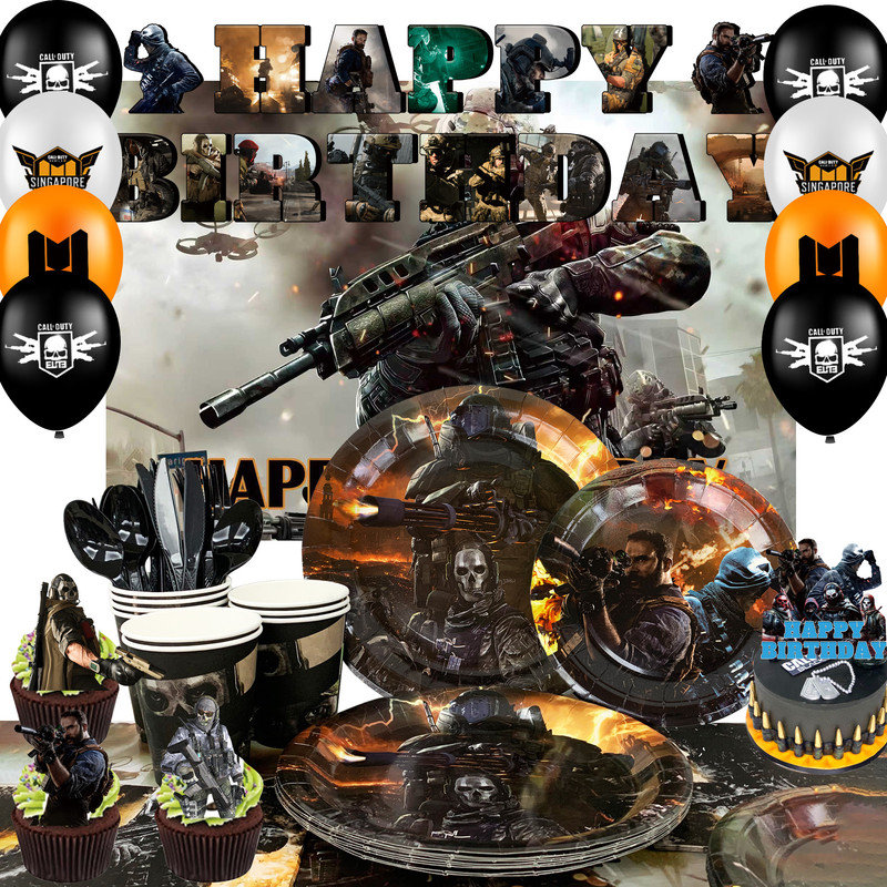 Call of Duty Birthday Party Supplies, 68 Pcs Call of Duty Party Decorations & Tableware Set