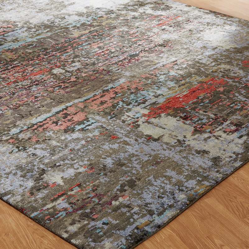 Hand Knotted Area Rug, Rectangle 8' x 10'