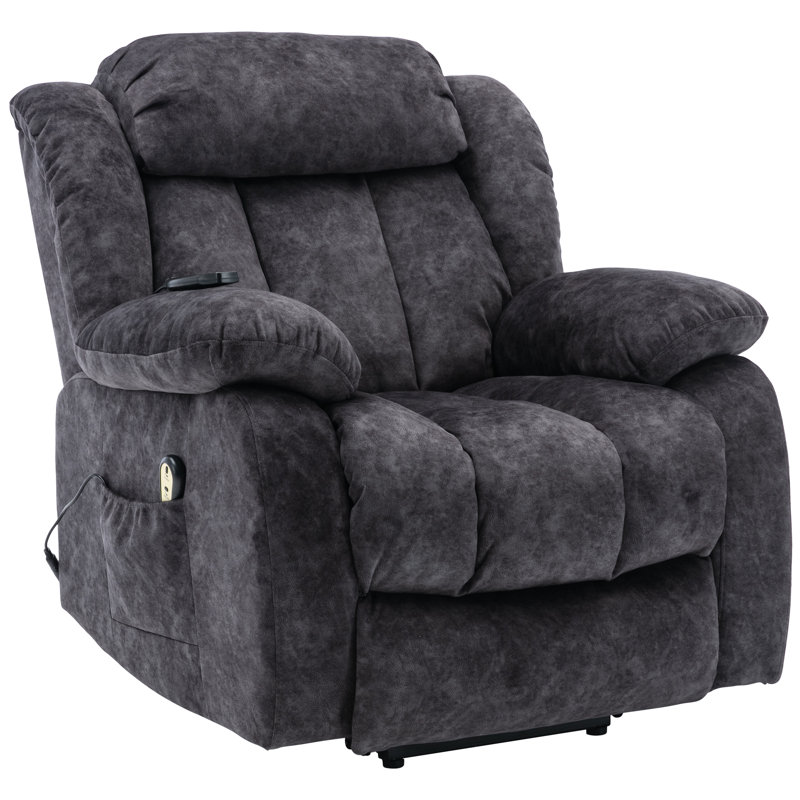 Demp Upholstered Heated Massage Chair, Grey