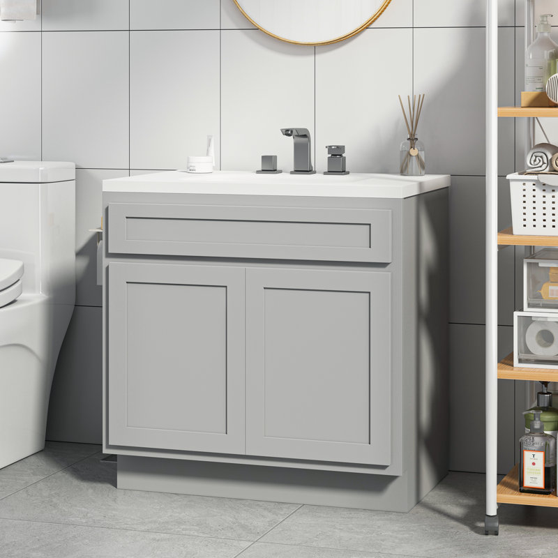 Gray Birchwood 30'' Single Freestanding Bathroom Vanity