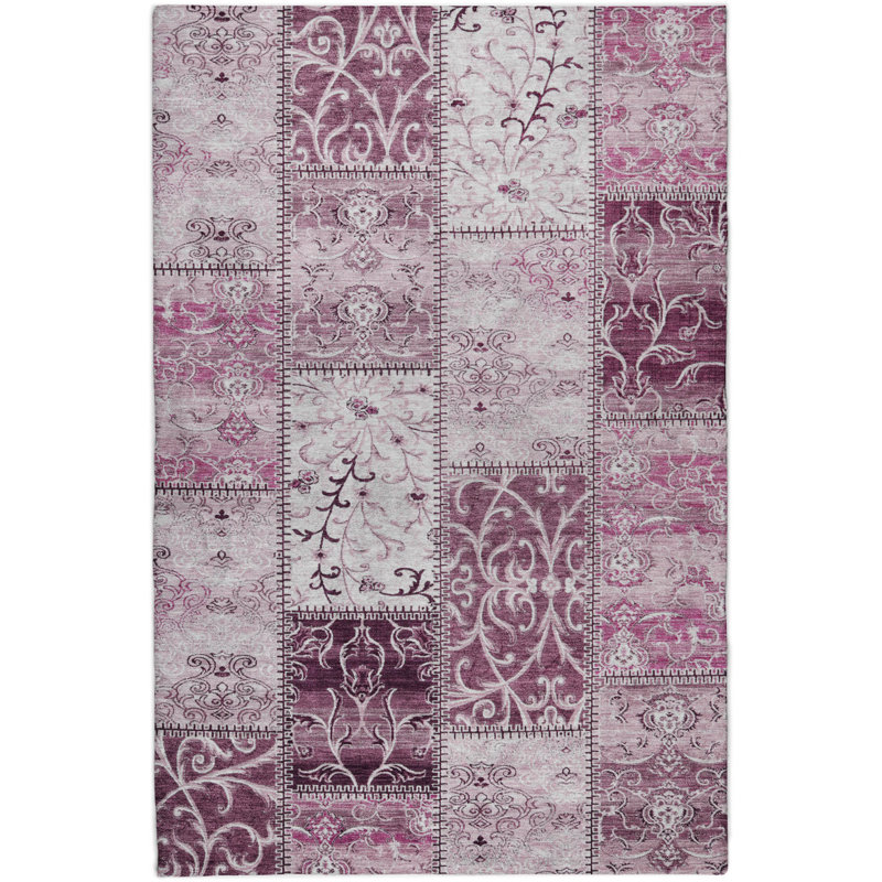 Premium Machine Washable Dream Shag ADS566 Panel Rug, Burgundy, 3' x 5'