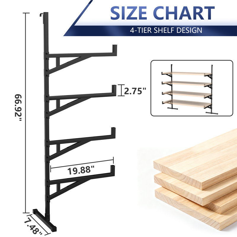 Étagères de contenant d'expédition, libérez votre potentiel vertical avec ce système de tablettes en acier entièrement fermé, accessoires de rangement pour camions pour entrepôts (P 19,88 po x l 7,48 x P 66,92)