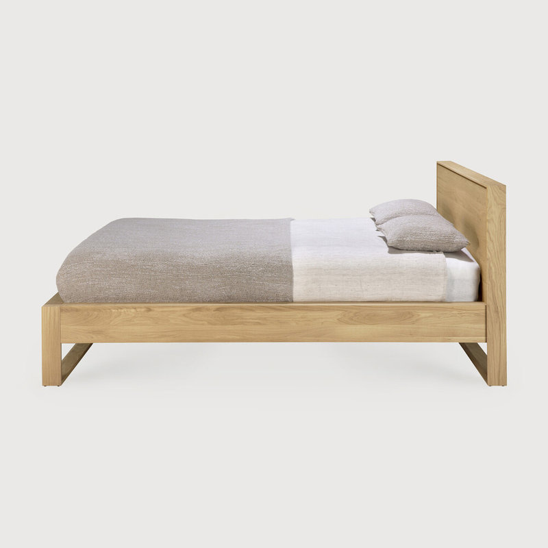Nordic Solid Wood Bed, Queen, Natural