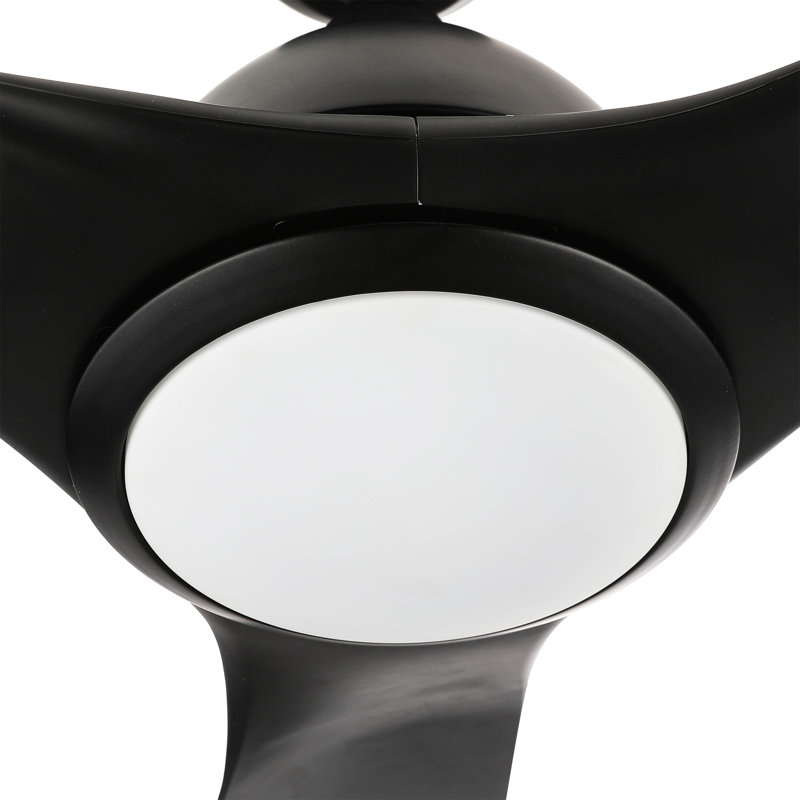 Albie 52'' Ceiling Fan with LED Lights, Black