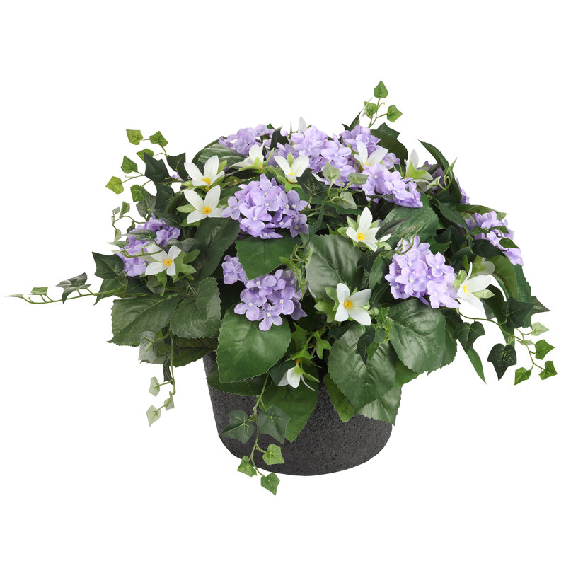 Adjustable Height Purple Hydrangea Urn Filler, Set of 1