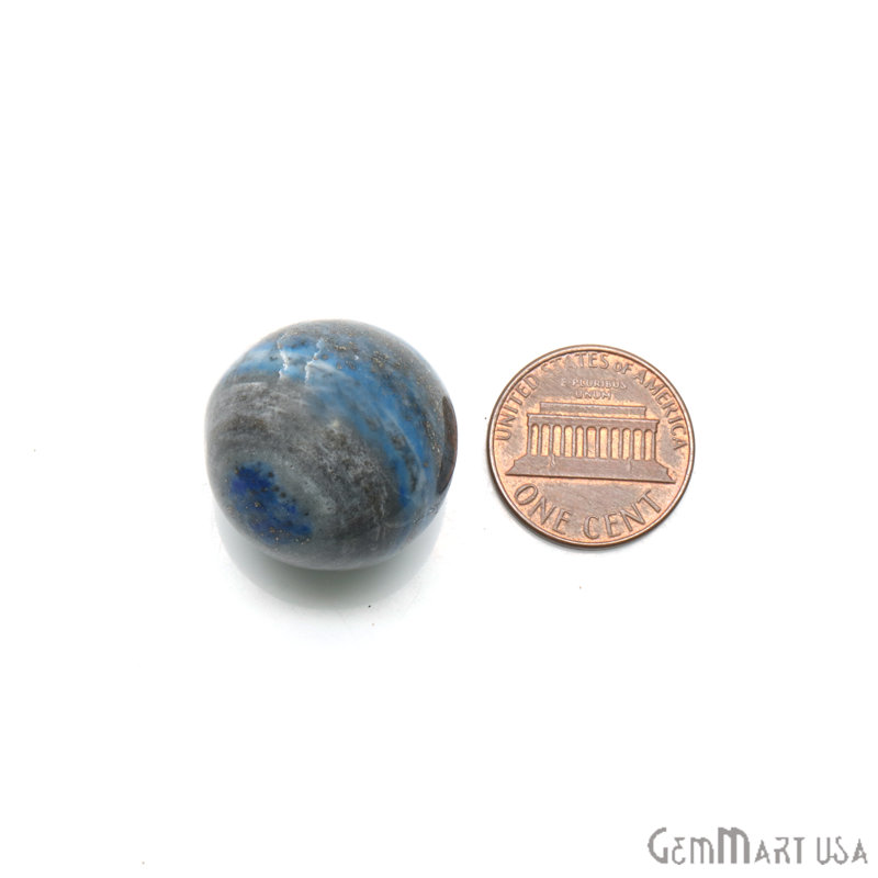 Natural Polished Gemstone Sphere, Decorative Accent, Smooth Ball Home Decor, 23mm, Lapis