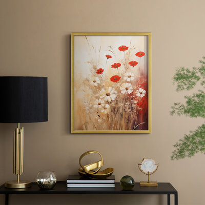 FLORAL Series CCCCLII - Impression encadrée de qualité supérieure - Prêt à être accroché - Aucun clou requis