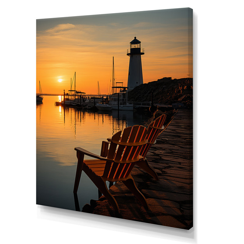 " Port Maritime Solace III ", 32" H x 24" W x 1" D, Wrapped Canvas